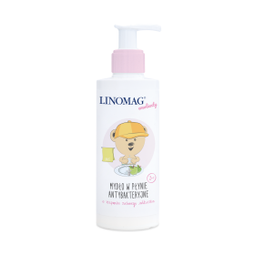 Linomag Emolienty, antybakteryjne mydło w płynie o zapachu zielonego jabłuszka od 3 lat, 200 ml